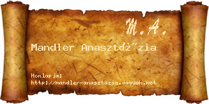Mandler Anasztázia névjegykártya